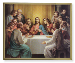 Last Supper Gold Trim Plaque - 2 Sizes [HFA0153]