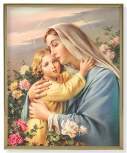 Madonna &amp; Child 8x10 Gold Trim Plaque [HFA0157]