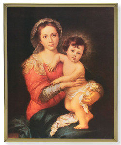 Madonna &amp; Child 8x10 Gold Trim Plaque [HFA0188]