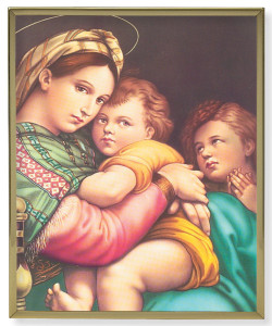 Madonna &amp; Child 8x10 Gold Trim Plaque [HFA0189]