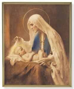 Madonna &amp; Child 8x10 Gold Trim Plaque [HFA0243]