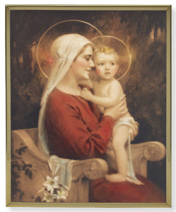 Madonna &amp; Child 8x10 Gold Trim Plaque [HFA0244]