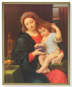 Madonna of the Grapes 8x10 Gold Trim Plaque [HFA0186]