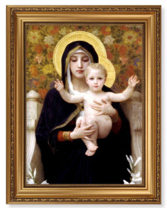 Madonna of the Lilies by Bouguereau 12x16 Framed Print Artboard [HFA5124]