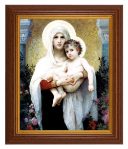 Madonna of the Roses by Bouguereau 8x10 Textured Artboard Dark Walnut Frame [HFA5495]