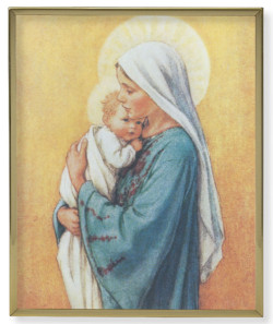 Madonna in Blue Gold Frame 11x14 Plaque [HFA4956]