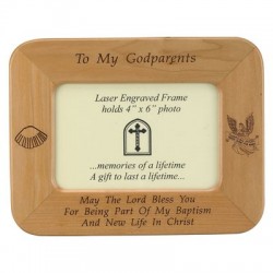 Maple Wood Godparents Photo Frame [SNCR1077]