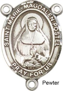 Marie Magdalen Postel Rosary Centerpiece Sterling Silver or Pewter [BLCR0392]