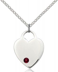 Medium Heart Shaped Pendant with Birthstone Options [BLST3200]