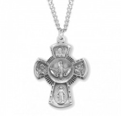 Men's 4-Way Cross Sterling Silver Pendant [HM0857]