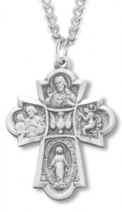 Men's 4 Way Pendant, Sterling Silver - 1 3/16 [HM0709]