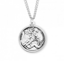 Men's Beaded Edge Round Saint Michael Medal [HMM3015]