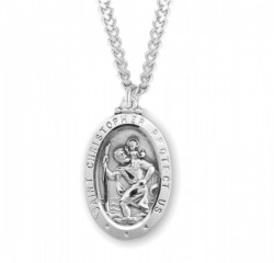 Men's Classic Oval Saint Christopher Necklace [HMM3410]