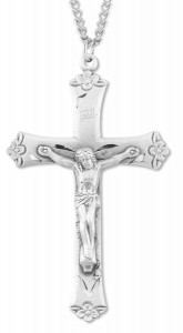 Men's Floral Tip Crucifix Pendant with 24 [HM0795]