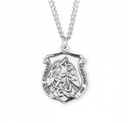 Men's Hand Etched Saint Michael Badge Medal [HMM3011]