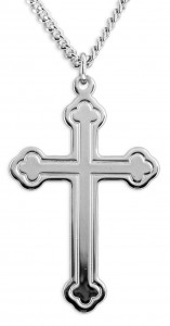 Men's High Polish Cross with Clover Tips [HM0846]