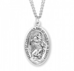 Men's High Relief Behold Saint Christopher Necklace [HMM3438]