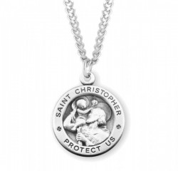 Men's High Relief Saint Christopher Necklace [HMM3399]