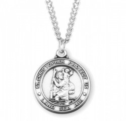 Men's LAND AIR SEA St. Christopher Necklace [HMM3395]