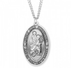 Men's Large Behold St Christopher Necklace [HMM3436]