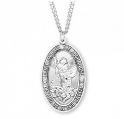 Men's Large Saint Michael Protect Us In Battle Medal [HMM3005]