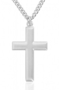 Men's Matte Cross Pendant with Beveled Edge [BM0173]