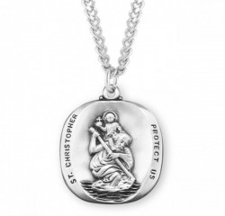 Men's Modern Saint Christopher Necklace [HMM3397]