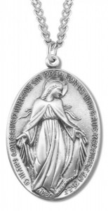 Men's Oval Miraculous Pendant with Old World Text [HM0839]
