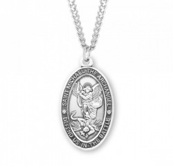 Men's Oval Saint Michael The Archangel Medal [HMM3022]