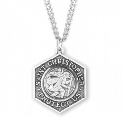 Men's Protect Me Octagon St. Christopher Necklace [HMM3403]