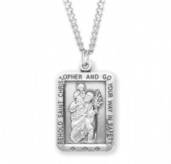 Men's Rectangular Behold St Christopher Necklace [HMM3439]