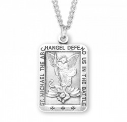 Men's Rectangular Saint Michael Medal [HMM3008]