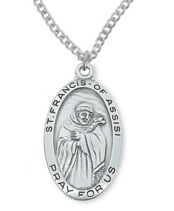 Men's St. Francis of Assisi Medal Sterling Silver [MVM1067]