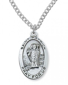 Men's St. Patrick Medal Sterling Silver [MVM1079]