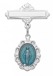Miraculous Baby Pin - Sterling Silver and Blue [MVB1010]