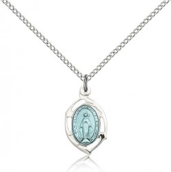 Small Oval Tip Miraculous Medal Necklace [BM0482]