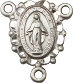 Beaded Oval Miraculous Rosary Centerpiece [BLCR0170]