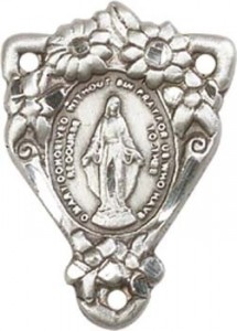 Floral Bouquet Miraculous Medal Rosary Centerpiece [BLCR0110]