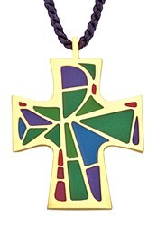 Multi-Color Cross Pendant - 2 inches [TCG0352]