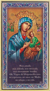 Nuestra Se&ntilde;ora del Perpetuo Socorro (en espa&ntilde;ol) Placa de pared hecha en Italia [HPPS007]