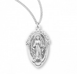 Oblong Scallop Border Miraculous Medal [HMM3234]