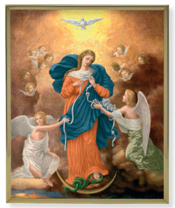 Our Lady Untier of Knots Gold Frame 8x10 Plaque [HFA4929]