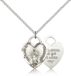 Our Lady of Guadalupe Heart Shaped Quincea&ntilde;era Medal [BM0544]