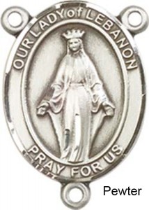 Our Lady of Lebanon Rosary Centerpiece Sterling Silver or Pewter [BLCR0330]
