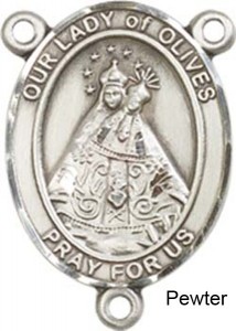 Our Lady of Olives Rosary Centerpiece Sterling Silver or Pewter [BLCR0401]