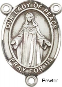Our Lady of Peace Sterling Silver Rosary Centerpiece [BLCR0344]