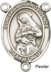 Our Lady of Providence Rosary Centerpiece Sterling Silver or Pewter [BLCR0254]