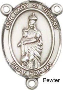 Our Lady of Victory Rosary Centerpiece Sterling Silver or Pewter [BLCR0404]