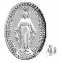 Oval Miraculous Lapel Pin Sterling Silver [HMLP013]