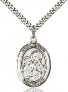 Oval Sterling Silver St. Joseph Medal [EN6141]